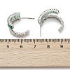 Twist Brass Micro Pave Cubic Zirconia Stud Earrings EJEW-M082-16P-02-4
