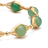 Healing Power Natural Green Aventurine Beaded Bracelets for Men Women X1-BJEW-TA00012-02-5