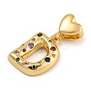 Brass Micro Pave Colorful Cubic Zirconia Pendants KK-P281-01G-D-2
