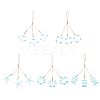 5Pcs 5 Styles Mediterranean Style Natural Wood Pendant Ornaments HJEW-PH0001-36-1