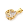 Rack Plating Brass Micro Pave Cubic Zirconia Pendants KK-G513-13G-2