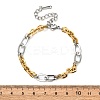 304 Stainless Steel Oval Link Chain Bracelets BJEW-K284-03C-GP-3