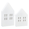 4Pcs 2 Styles Christmas Wood House Display Decorations DJEW-BC0001-28A-1