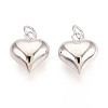 925 Sterling Silver Heart Charms STER-T008-32S-01-3