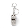 Shining Zinc Alloy Rhinestone Whistle Pendant Keychain LS-KEYC-O014-01P-04-1