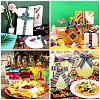 2Rolls 2 Styles Stripe Pattern Printed Polyester Grosgrain Ribbon OCOR-TA0001-37O-6