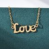 201 Stainless Steel Pendant Necklace for Women NJEW-F335-02G-07-1