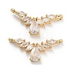 Brass Pave Clear Cubic Zirconia Pendants X-KK-Q789-08G-1