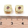 Brass Micro Pave Cubic Zirconia Beads KK-C051-28G-04-3