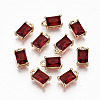 Brass Glass Rhinestone Pendants GLAA-S179-21D-RS-1