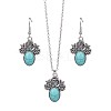 Bohemian Style Alloy & Synthetic Turquoise Pendant Necklaces & Dangle Earrings Sets WG2E1B4-03-2