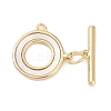 Brass & Shell Toggle Clasps KK-K391-10G-1