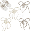 4Pcs 2 Styles Bowknot Plastic Imitation Pearl Shoe Charms AJEW-HY0001-93-1
