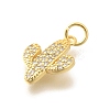 Brass Micro Pave Clear Cubic Zirconia Pendants KK-L225-032G-2
