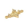 Rack Plating Brass Pave Clear Cubic Zirconia Virgin Mary Links Connector Charms KK-C067-08G-2