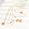 304 Stainless Steel Oval Pendant Necklaces & Bracelets & Stud Earrings Sets SJEW-P008-02G-1