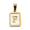 PVD Vacuum Plating 304 Stainless Steel Pave Natural White Shell Pendants STAS-S130-03G-F-1