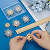 6Pcs 2 Colors Sun Alloy Rhinestone Brocches JEWB-FG0001-41-3
