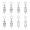 16Pcs 8 Style Natural & Synthetic Gemstone Keychain KEYC-KS0001-04-2