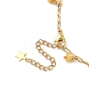 Dyed Natural Freshwater Shell Colorful Rondelle Tassel Brass Paperclip Chain Anklets for Women AJEW-AN00719-5