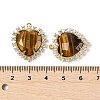 Natural Tiger Eye Faceted Heart Pendants G-I382-03G-03-3