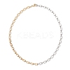 Two Tone Brass Rectangle Link Chain Necklaces NJEW-JN05761-2