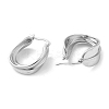 Rack Plating Brass Feather Hoop Earrings for Women EJEW-D059-27P-2