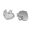 Brass & Shell & Clear Cubic Zirconia Charms KK-G497-16P-2