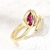 Brass Micro Pave Cubic Zirconia Cuff Open Rings for Women RJEW-L343-01G-04-2