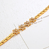 Brass Micro Pave Clear Cubic Zirconia Link Chain Bracelets for Women OO0305-2