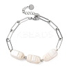 304 Stainless Steel Paperclip Chain Bracelets for Women BJEW-A036-02P-4