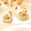 Rack Plating Heart Brass Micro Pave Clear Cubic Zirconia Hoop Earring for Women EJEW-C125-01G-3