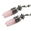 Natural Rose Quartz Faceted Bullet Pointed Dowsing Pendulums G-B149-14AS-08-2
