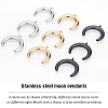 12Pcs 3 Colors 304 Stainless Steel Pendants STAS-UN0026-18-4