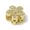 Rack Plating Brass Micro Pave Clear Cubic Zirconia Beads KK-A220-11B-G-2