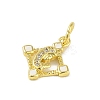 Brass Micro Pave Clear Cubic Zirconia Pendants KK-E111-46G-01-2