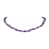 Natural Amethyst Chip Beaded Necklace NJEW-JN04616-06-1