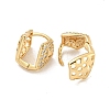 Brass Pave Clear Cubic Zirconia Hoop Earrings EJEW-M258-21G-2