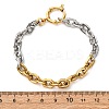304 Stainless Steel Cable Chain Bracelets BJEW-K284-02B-GP-3