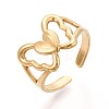 Adjustable Ion Plating(IP) 304 Stainless Steel Cuff Rings for Women RJEW-N052-13G-1