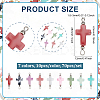 70Pcs 7 Colors Two Tone Cross Acrylic Connector Charms PALLOY-PH01848-2