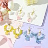 3 Pairs 3 Styles Natural Mixed Stone & Brass Dangle Earrings EJEW-TA00551-2