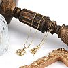 Brass Clear Cubic Zirconia Heart Pendant Box Chain Necklaces NJEW-M079-03G-1