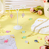 90Pcs 9 Colors Cross Transparent Spray Paint Glass Pendants PALLOY-TAC0169-7