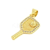 Rack Plating Brass Micro Pave Clear Cubic Zirconia Pendants KK-U021-08G-2