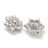 Rack Plating Brass Micro Pave Clear Cubic Zirconia Buttons KK-K293-11P-2