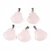 Natural Rose Quartz Pendants G-T138-208C-1