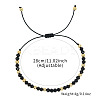 Glass & Brass Round Beads Braided Bead Bracelets RD6595-1-2