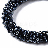 Faceted Electroplate Glass Beads Stretch Bracelets BJEW-S144-002G-01-3