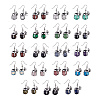Natural & Synthetic Mixed Gemstone Frog Dangle Earrings EJEW-A092-13P-1